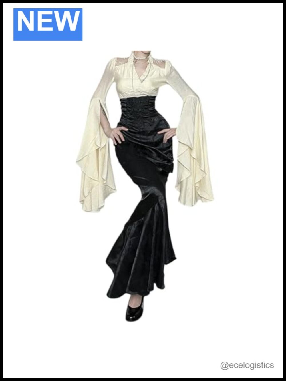Velvet Fishtail Maxi Skirt High Rise Medieval Gothic Office